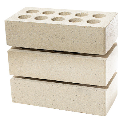 Картинка Кирпич - Гиперпрессованный кирпич Облицовочный одинарный магма : М-200 размером 120x250x65. Цвет бежевый, производство ЛИТОС 